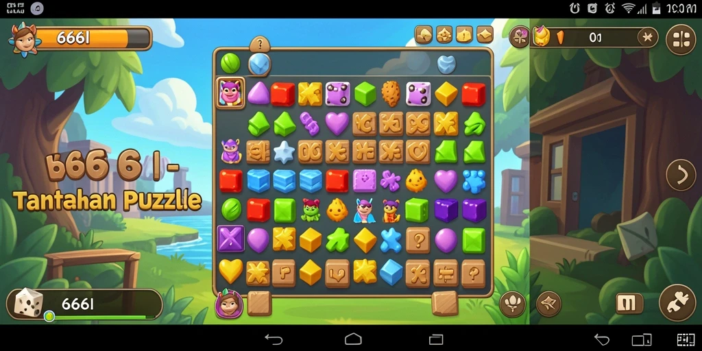 Screenshot gameplay 666I menunjukkan pemain menyelesaikan teka-teki yang menantang.