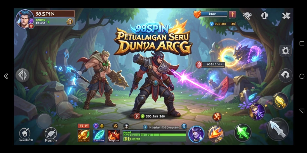 Tampilan aksi seru dalam gameplay ARPG 98SPIN.