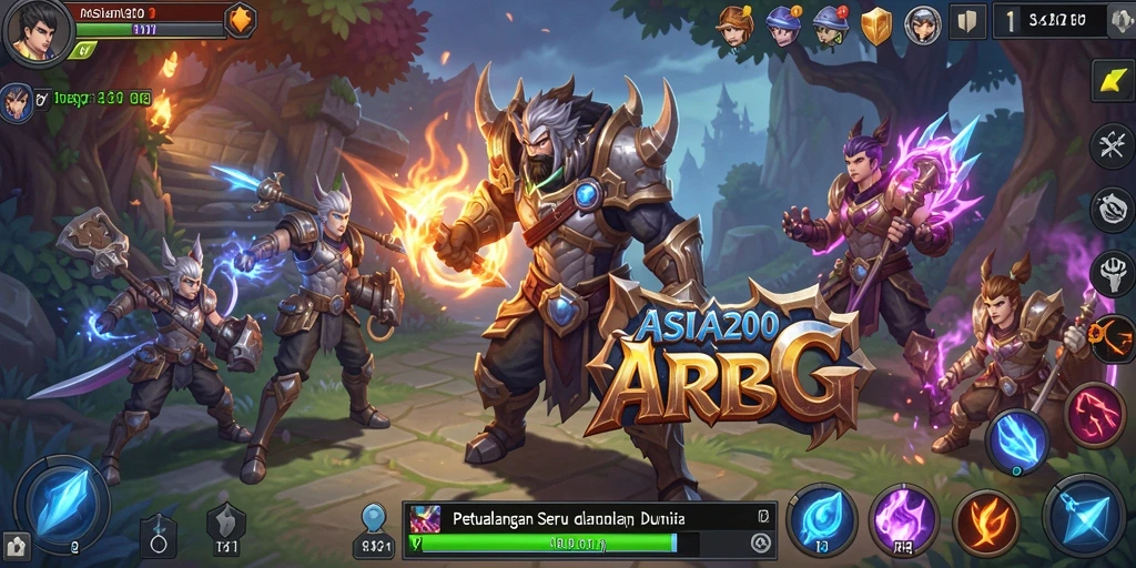 Tampilan seru gameplay ARPG dalam ASIA200.