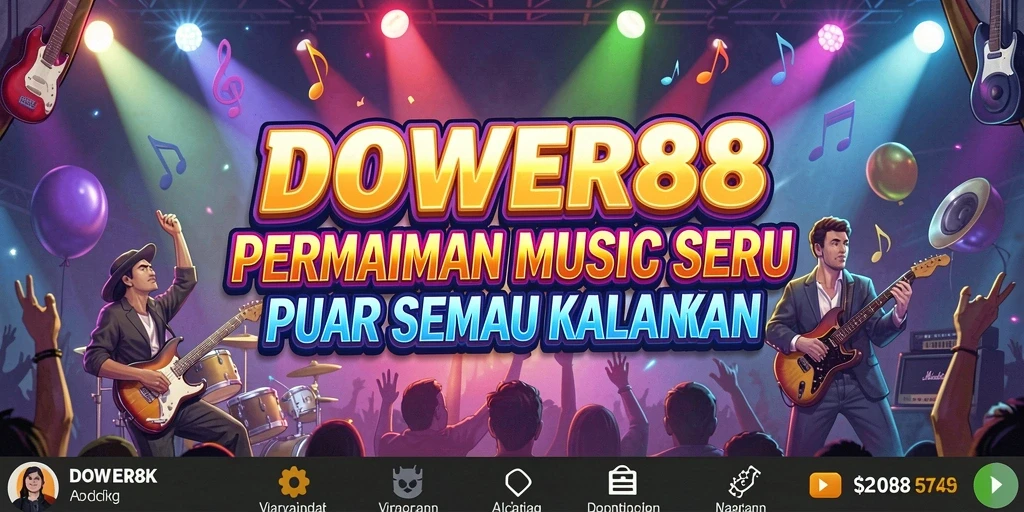 Screenshot gameplay DOWER88 menampilkan pemain menikmati musik.