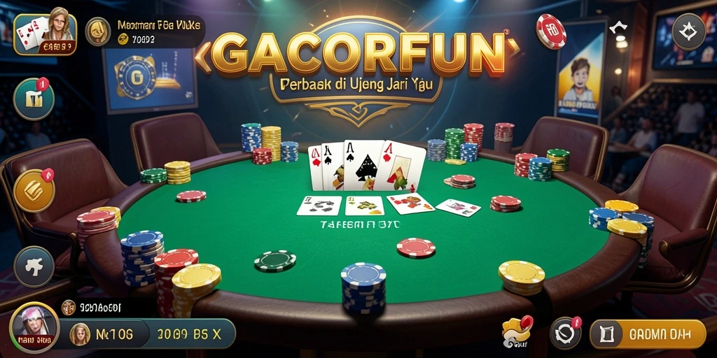 Gameplay menarik <strong>GACORFUN</strong> dengan suasana Poker yang menghibur.