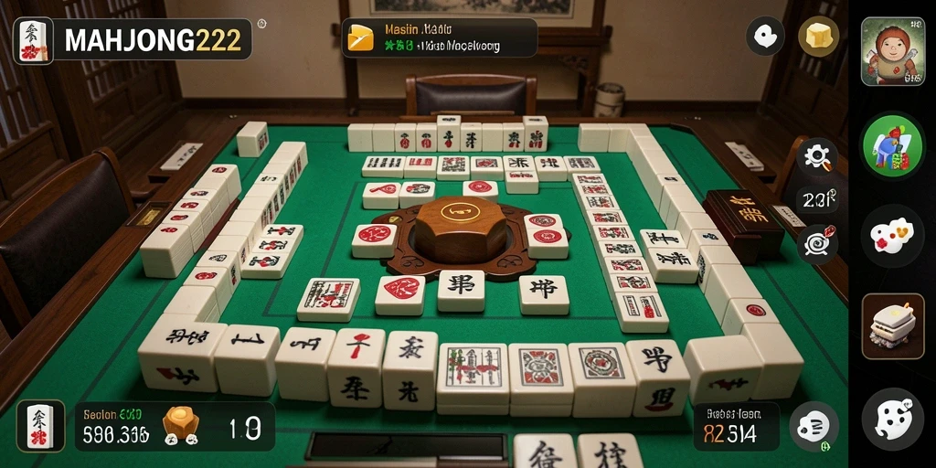 Tangkapan layar gameplay <strong>MAHJONG222</strong> yang menunjukkan momen mencocokkan ubin.