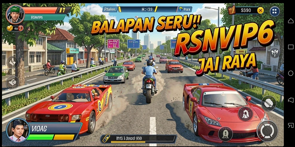 Gameplay balapan mendebarkan di RSNVIP6 dengan grafik menakjubkan.